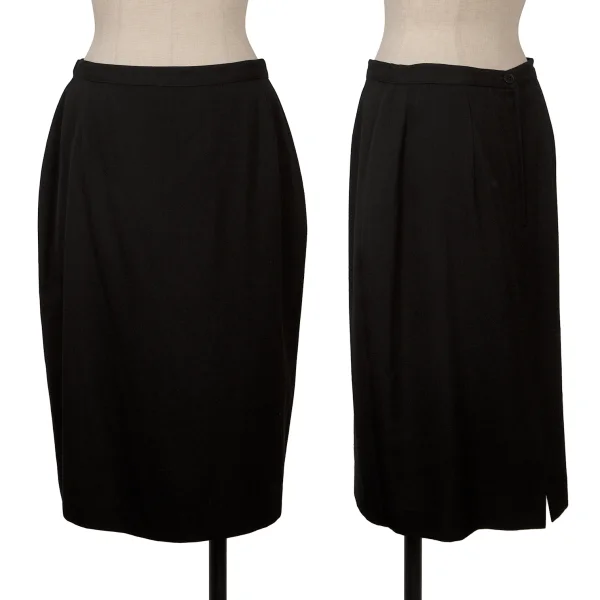 agnes b. Wool Gabardine Skirt Black 40 K-166696_001