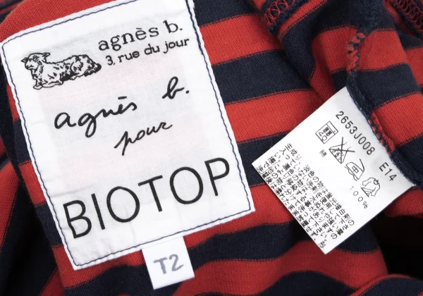 agnès b. pour BIOTOP Striped T-shirt K-166698_013