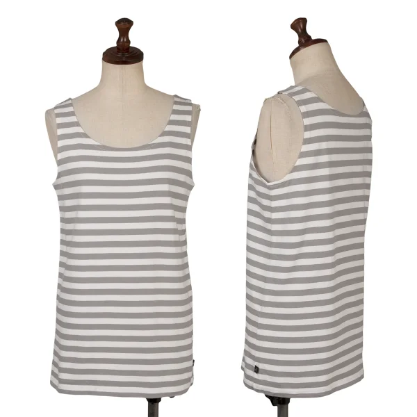 agnes b. Stripe Tank Top White,Grey T1 K-166699_001