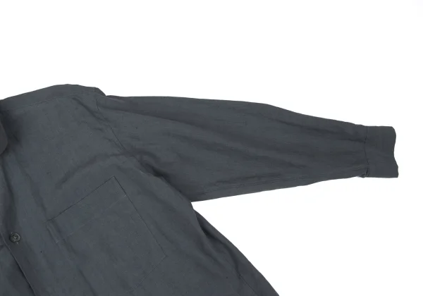 MARGARET HOWELL Ribbed Collar Linen Long Sleeve Shirt K-166700_007