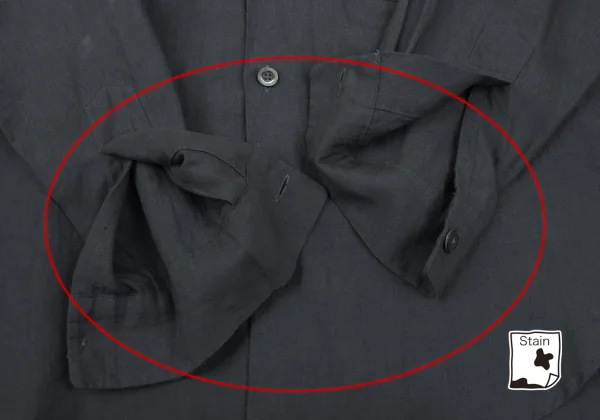 MARGARET HOWELL Ribbed Collar Linen Long Sleeve Shirt K-166700_009