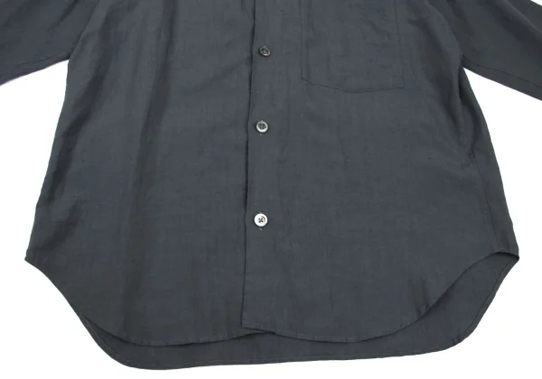 MARGARET HOWELL Ribbed Collar Linen Long Sleeve Shirt K-166700_010