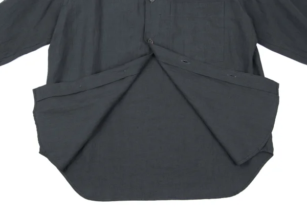 MARGARET HOWELL Ribbed Collar Linen Long Sleeve Shirt K-166700_011