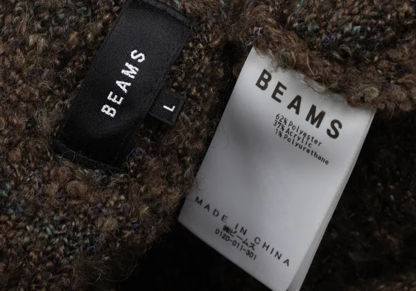 BEAMS Boucle Stripe Knit Cardigan K-166702_012