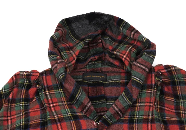 COMME des GARCONS Fulling Check Gathered Switching Jacket K-166704_004