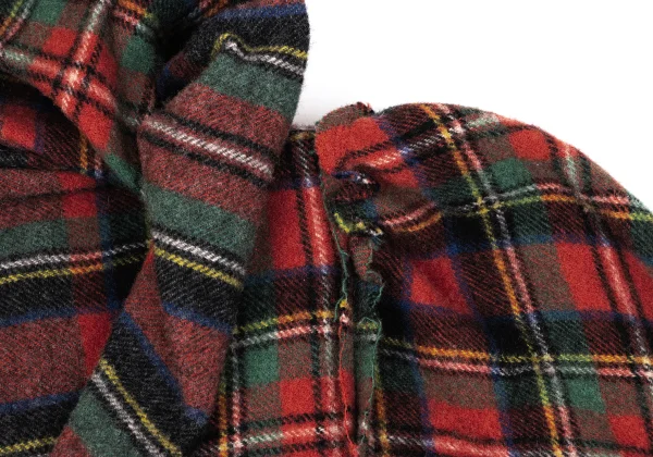 COMME des GARCONS Fulling Check Gathered Switching Jacket K-166704_006
