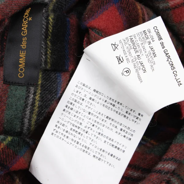 COMME des GARCONS Fulling Check Gathered Switching Jacket K-166704_018