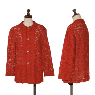 COMME des GARCONS Floral Lace Round Collar Shirt Jacket