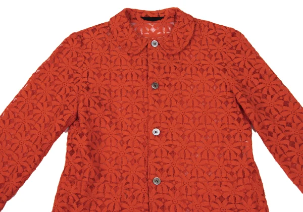 COMME des GARCONS Floral Lace Round Collar Shirt Jacket K-166707_003