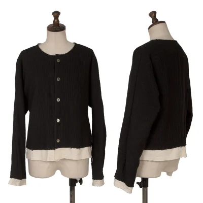 COMME des GARCONS Rib Knit Collarless Jacket