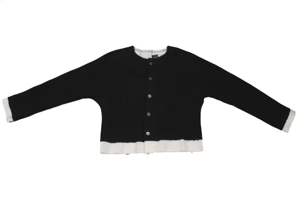 COMME des GARCONS Rib Knit Collarless Jacket K-166713_002