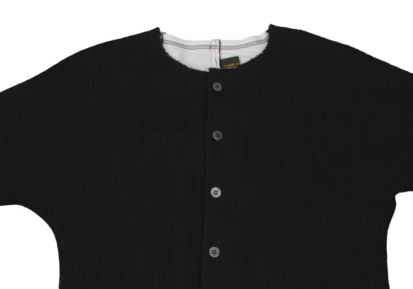 COMME des GARCONS Rib Knit Collarless Jacket K-166713_003