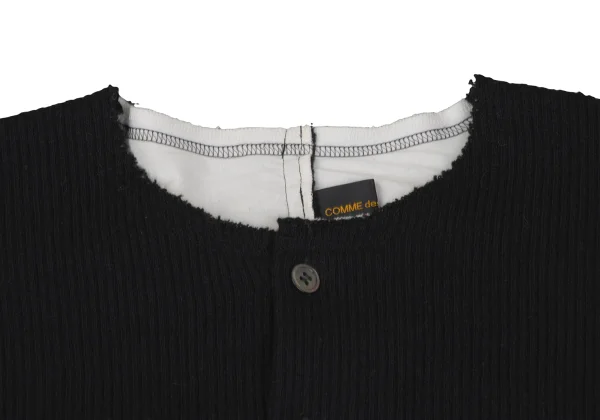 COMME des GARCONS Rib Knit Collarless Jacket K-166713_004