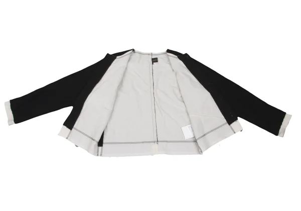 COMME des GARCONS Rib Knit Collarless Jacket K-166713_013