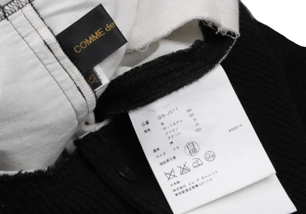 COMME des GARCONS Rib Knit Collarless Jacket K-166713_017