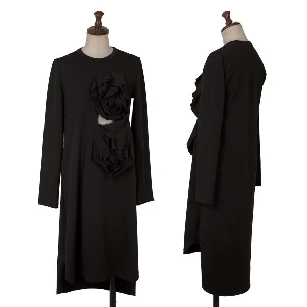 COMME des GARCONS Floral Cutting Long Sleeve Dress Black XS K-166716_001