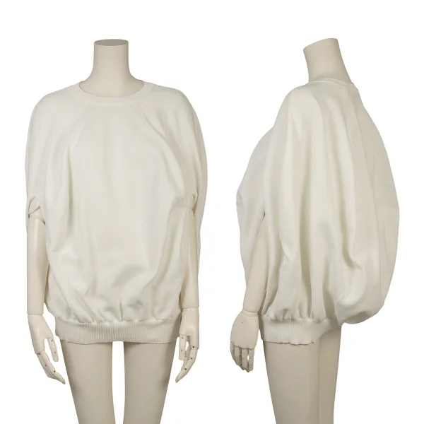 COMME des GARCONS Poly Deformed Circle Knit Sweater White S K-166717_001