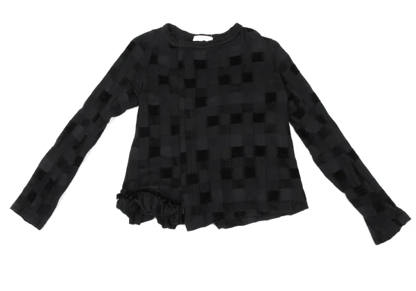 COMME des GARCONS Detachable Ribbon Checker Cardigan K-166718_002