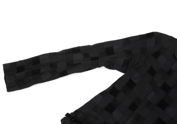 COMME des GARCONS Detachable Ribbon Checker Cardigan K-166718_005