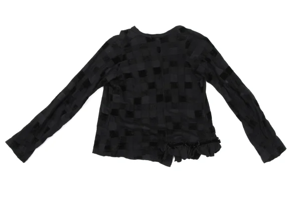 COMME des GARCONS Detachable Ribbon Checker Cardigan K-166718_011