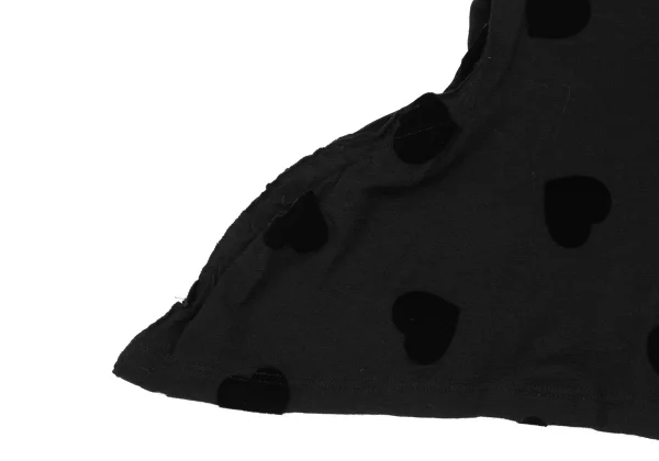 COMME des GARCONS Heart Flocked Print Side Cut Off Knit T Shirt K-166722_008