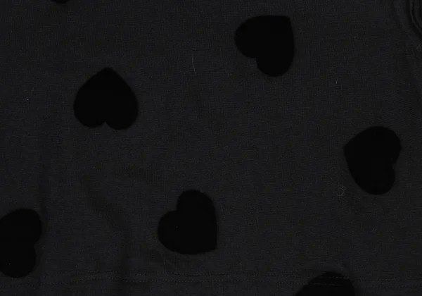 COMME des GARCONS Heart Flocked Print Side Cut Off Knit T Shirt K-166722_011
