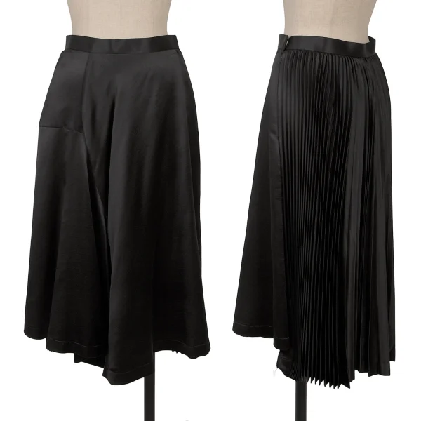 COMME des GARCONS Accordion Pleated Satin Skirt Black SS K-166725_001