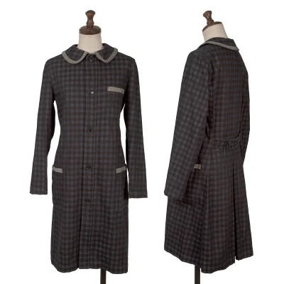 COMME des GARCONS Cotton Block Check Houndstooth Piping Coat