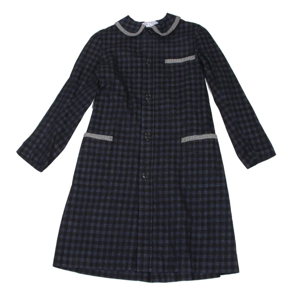 COMME des GARCONS Cotton Block Check Houndstooth Piping Coat K-166727_002