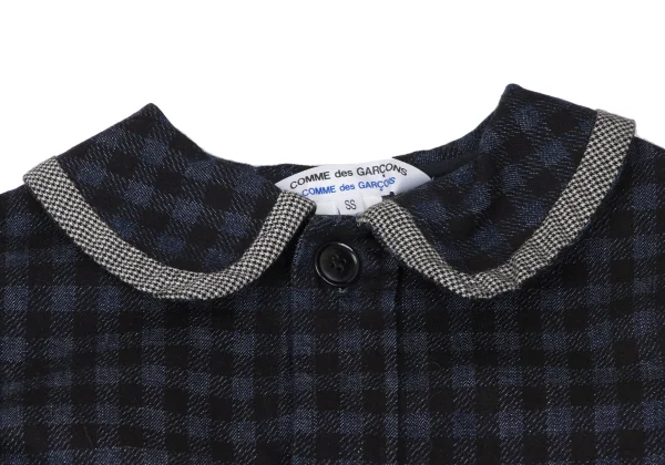COMME des GARCONS Cotton Block Check Houndstooth Piping Coat K-166727_004