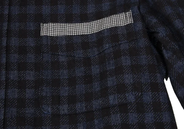 COMME des GARCONS Cotton Block Check Houndstooth Piping Coat K-166727_007