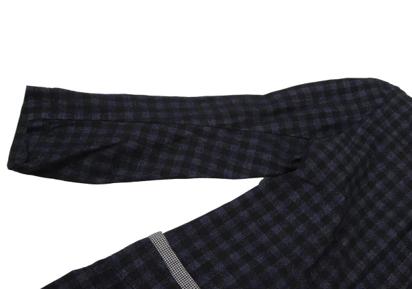 COMME des GARCONS Cotton Block Check Houndstooth Piping Coat K-166727_008