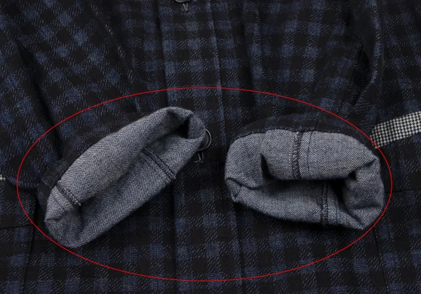 COMME des GARCONS Cotton Block Check Houndstooth Piping Coat K-166727_010