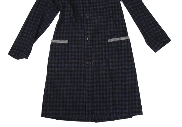 COMME des GARCONS Cotton Block Check Houndstooth Piping Coat K-166727_013