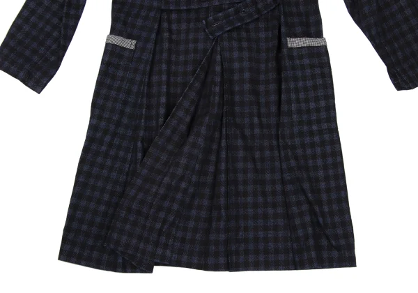 COMME des GARCONS Cotton Block Check Houndstooth Piping Coat K-166727_017