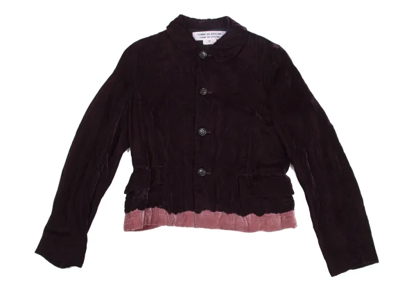 COMME des GARCONS Hem Bleached Velour Round Collar Jacket K-166729_002