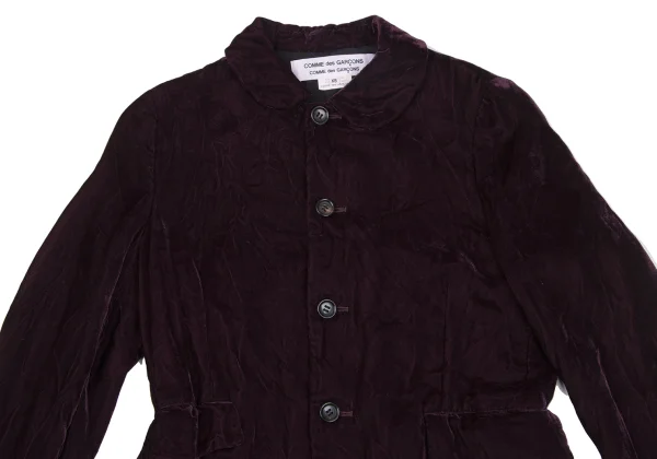 COMME des GARCONS Hem Bleached Velour Round Collar Jacket K-166729_003