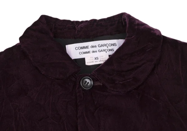 COMME des GARCONS Hem Bleached Velour Round Collar Jacket K-166729_004
