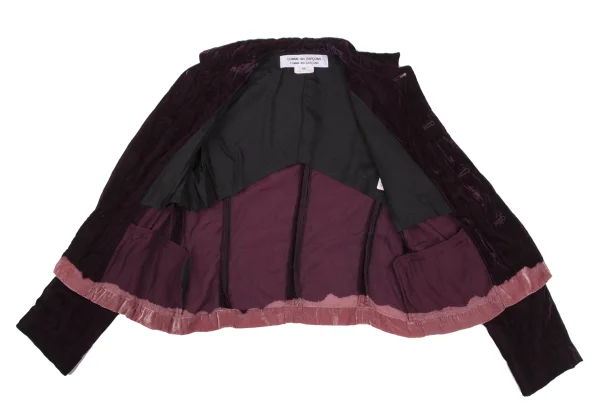 COMME des GARCONS Hem Bleached Velour Round Collar Jacket K-166729_010