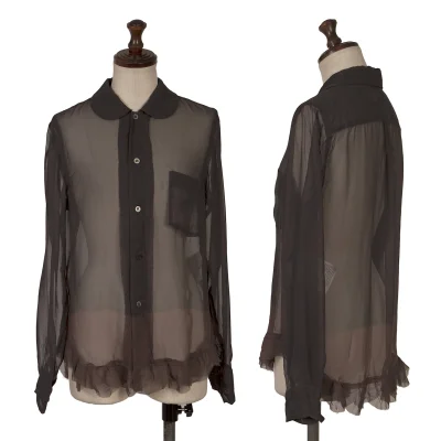COMME des GARCONS Hem Frill Dyed Sheer Blouse