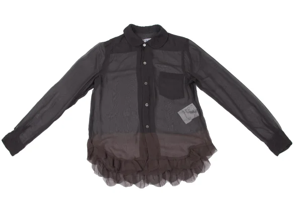 COMME des GARCONS Hem Frill Dyed Sheer Blouse K-166735_002