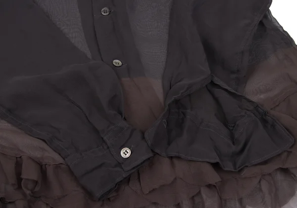COMME des GARCONS Hem Frill Dyed Sheer Blouse K-166735_007