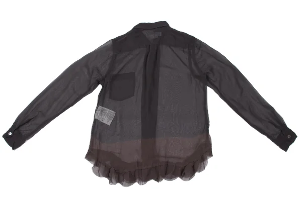 COMME des GARCONS Hem Frill Dyed Sheer Blouse K-166735_014
