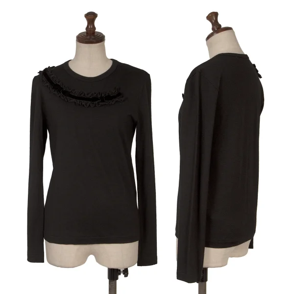 COMME des GARCONS Ribbon Tape Embellished Knit Top Black SS K-166737_001