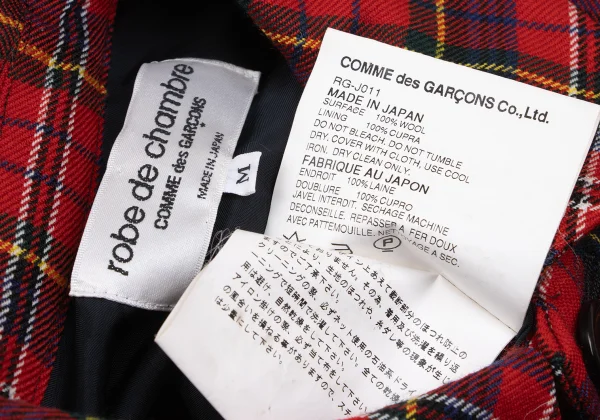 robe de chambre COMME des GARCONS Cutting Outseam Check Jacket K-166740_015