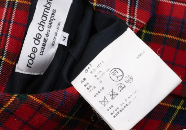 robe de chambre COMME des GARCONS Cutting Outseam Check Jacket K-166740_016