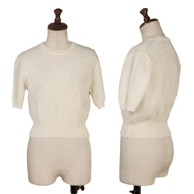 COMME des GARCONS NOIR Cropped Short Sleeved Knit Top