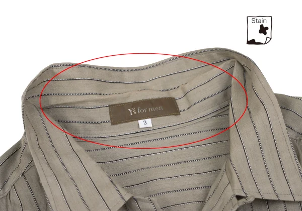 Y's for men Silk Cotton Striped Weave Shirt K-166745_003