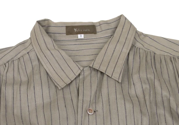 Y's for men Silk Cotton Striped Weave Shirt K-166745_004