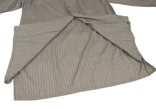 Y's for men Silk Cotton Striped Weave Shirt K-166745_010